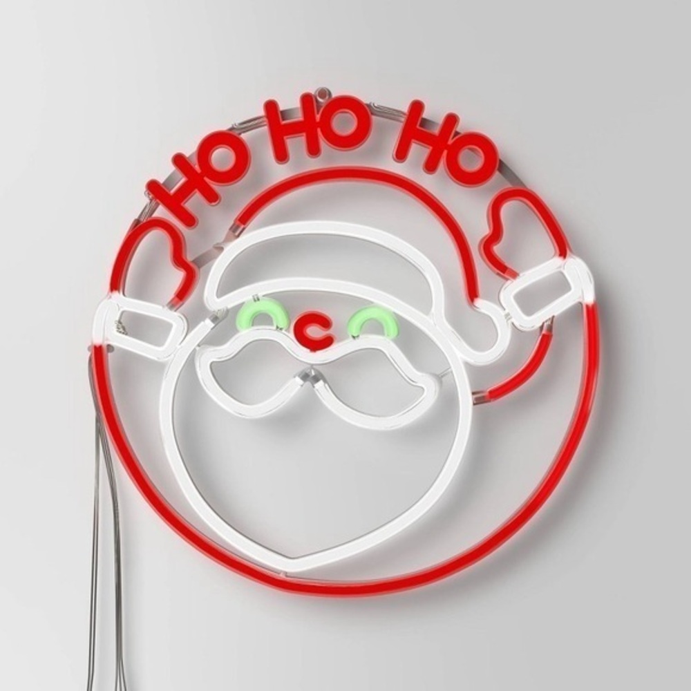 NIB. WONDERSHOP 14” Animated Santa LED Sign